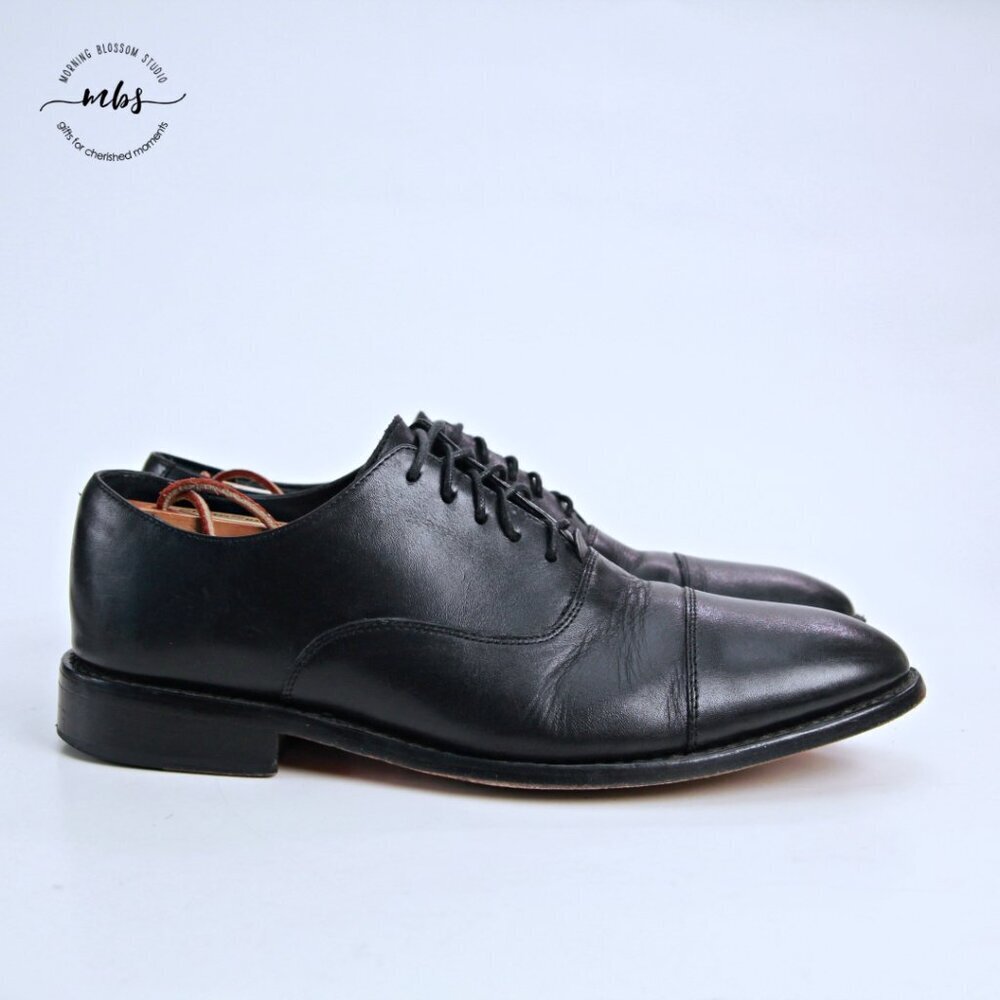 Anthony Veer Clinton Cap Toe Leather Oxfords Black Men 8.5